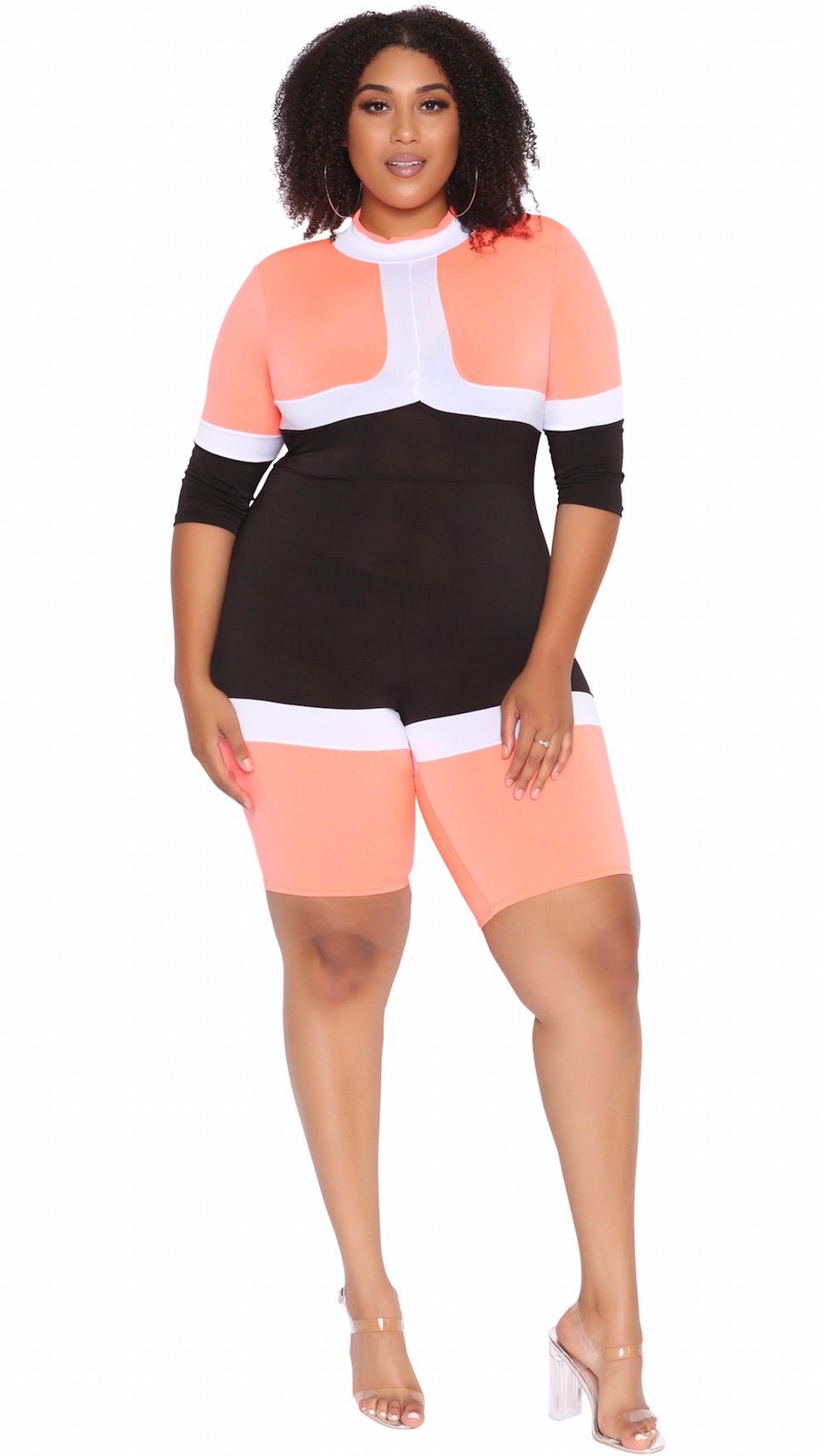 Cubic Romper (Coral)-Rompers-Boughie-Boughie