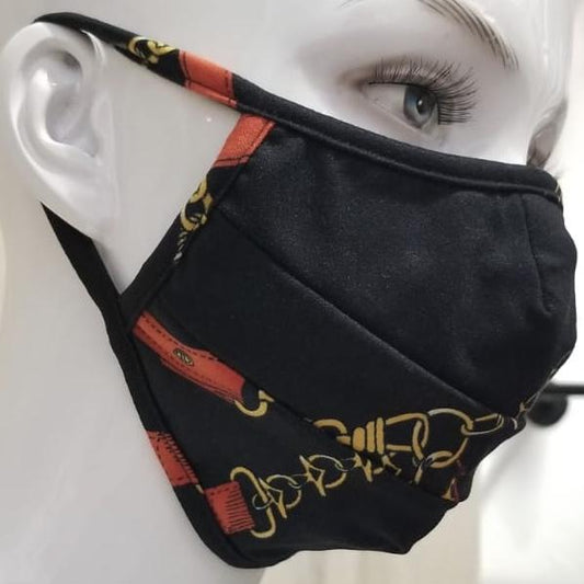 Fashion Mask (Blk/Red Chain) In Stock-Boughie Curves-Boughie