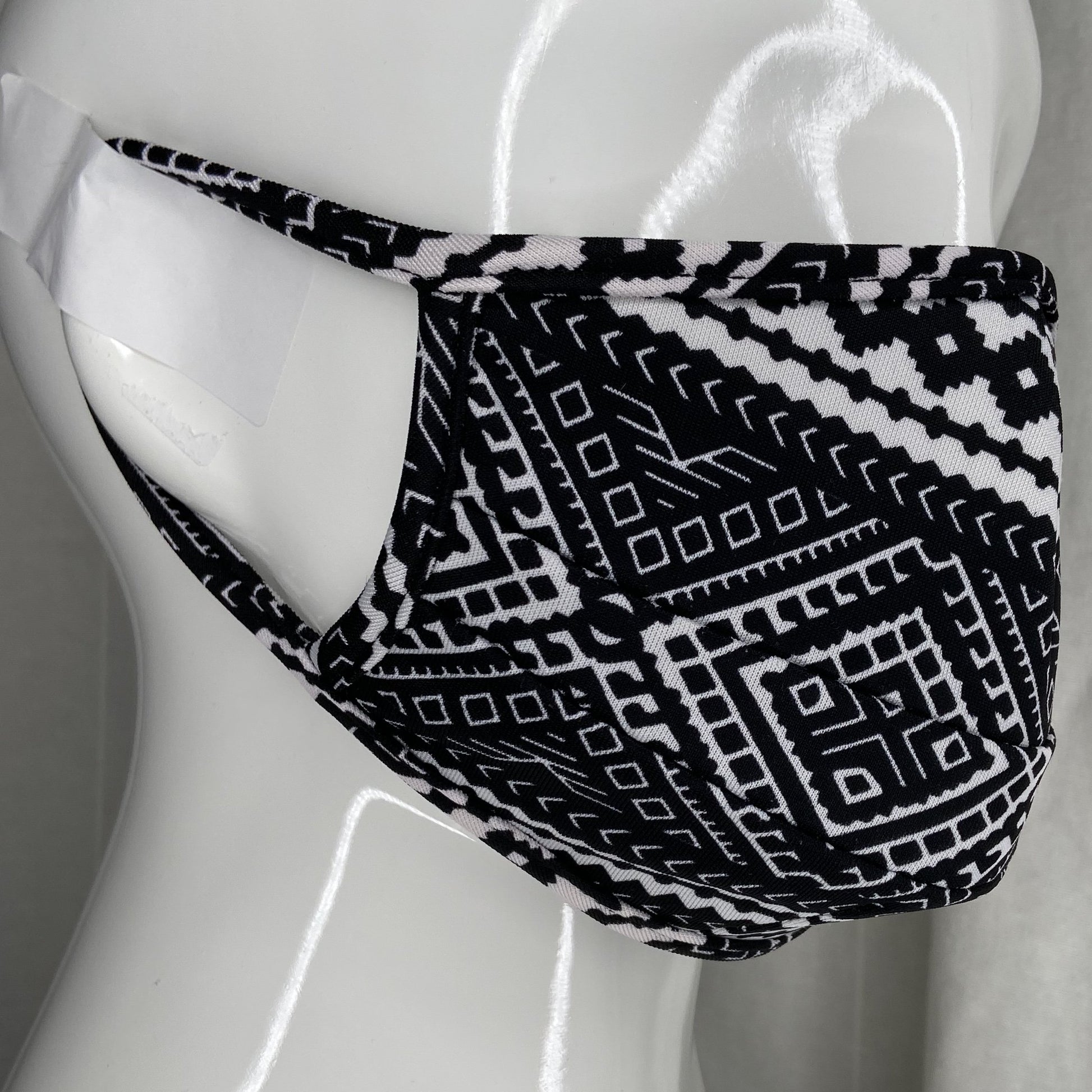 Fashion Mask (Blk/White Abstract) In Stock-Boughie Curves-Boughie