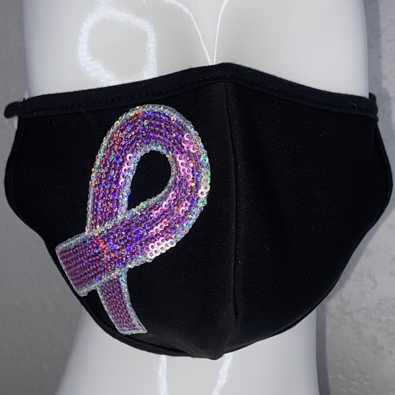 Fashion Mask (Breast Cancer Sequins) In Stock-Boughie Curves-Boughie