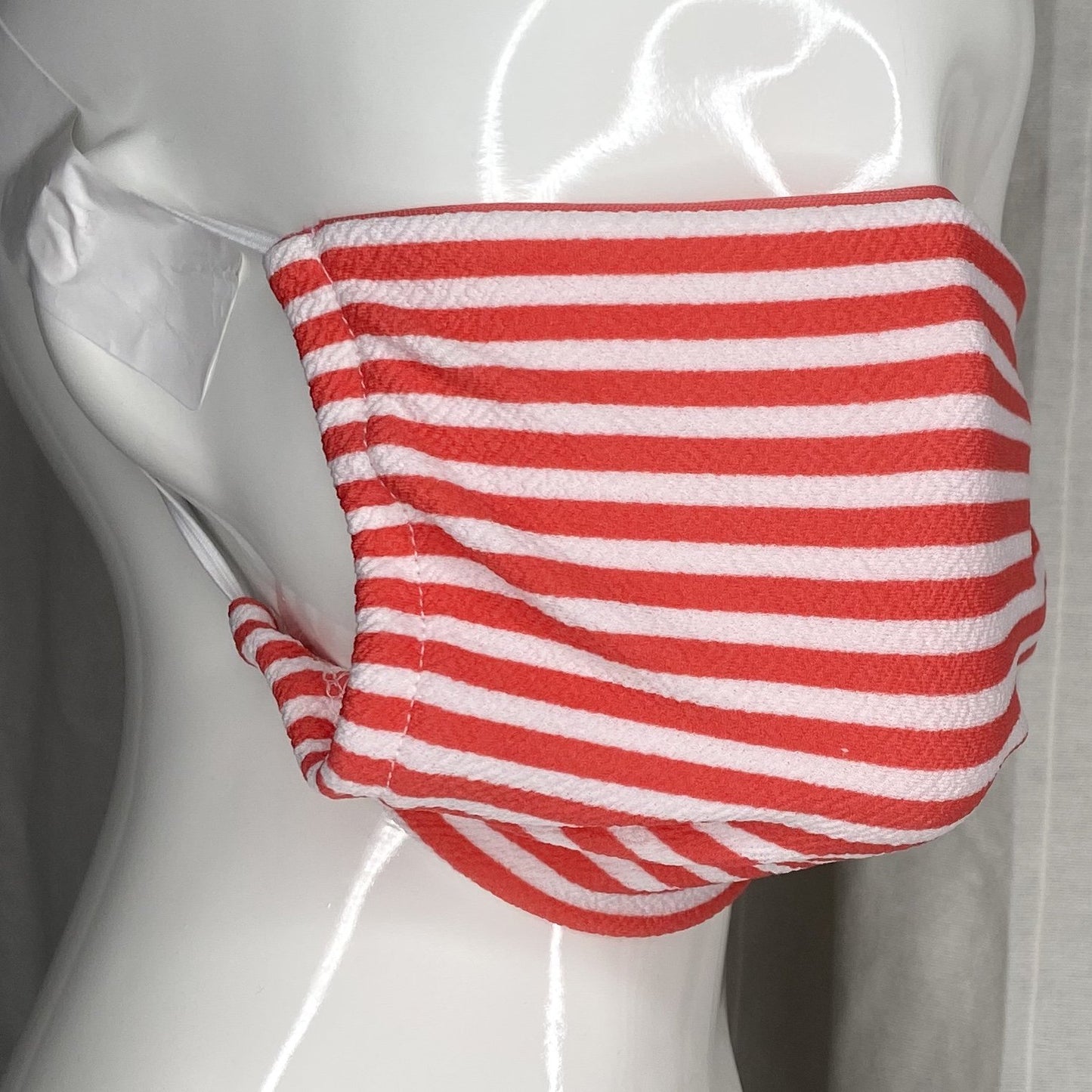 Fashion Mask (Coral Striped) In Stock-Boughie Curves-Boughie