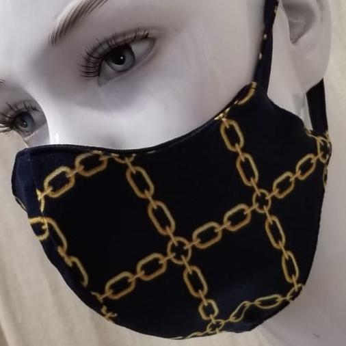 Fashion Mask (Navy Chain) In Stock-Boughie Curves-Boughie