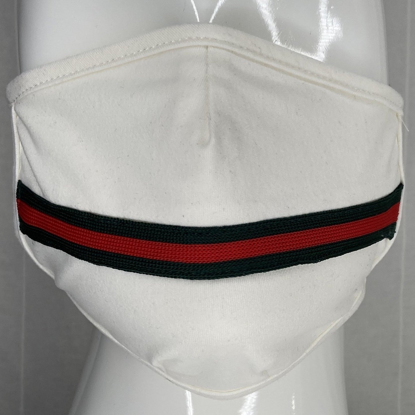 Fashion Mask (Replica Off White Green/Red Gucci Stripe) In Stock-Boughie Curves-Boughie