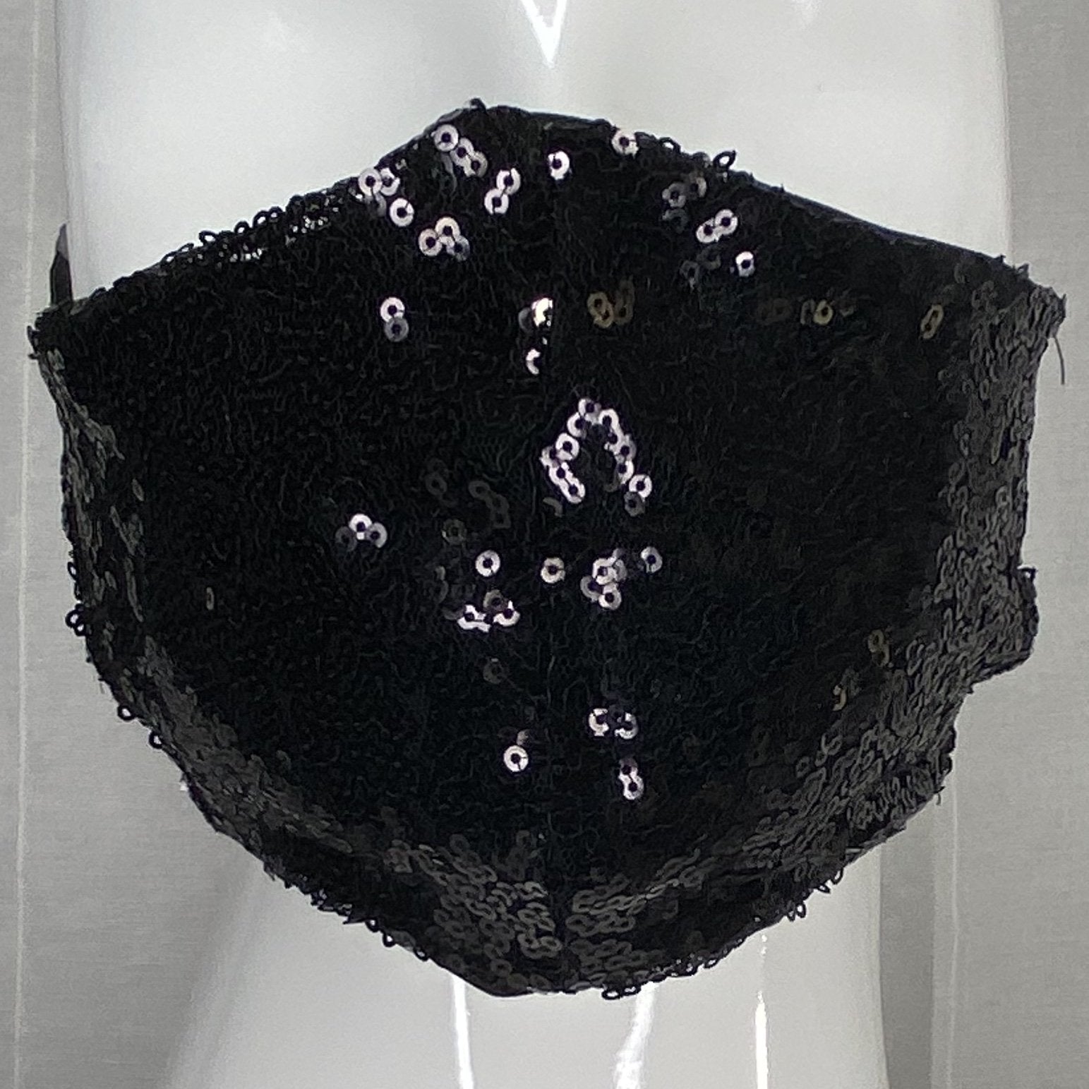 Fashion Mask (Rimless Black Sequins) In Stock-Boughie Curves-Boughie