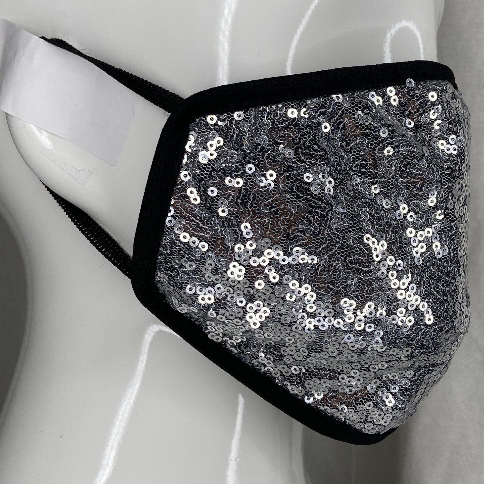 Fashion Mask (Silver Sequins) In Stock-Boughie Curves-Boughie
