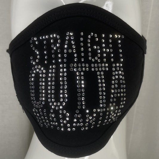 Fashion Mask Straight Outta Quarantine (Rhinestones) In Stock-Boughie Curves-Boughie