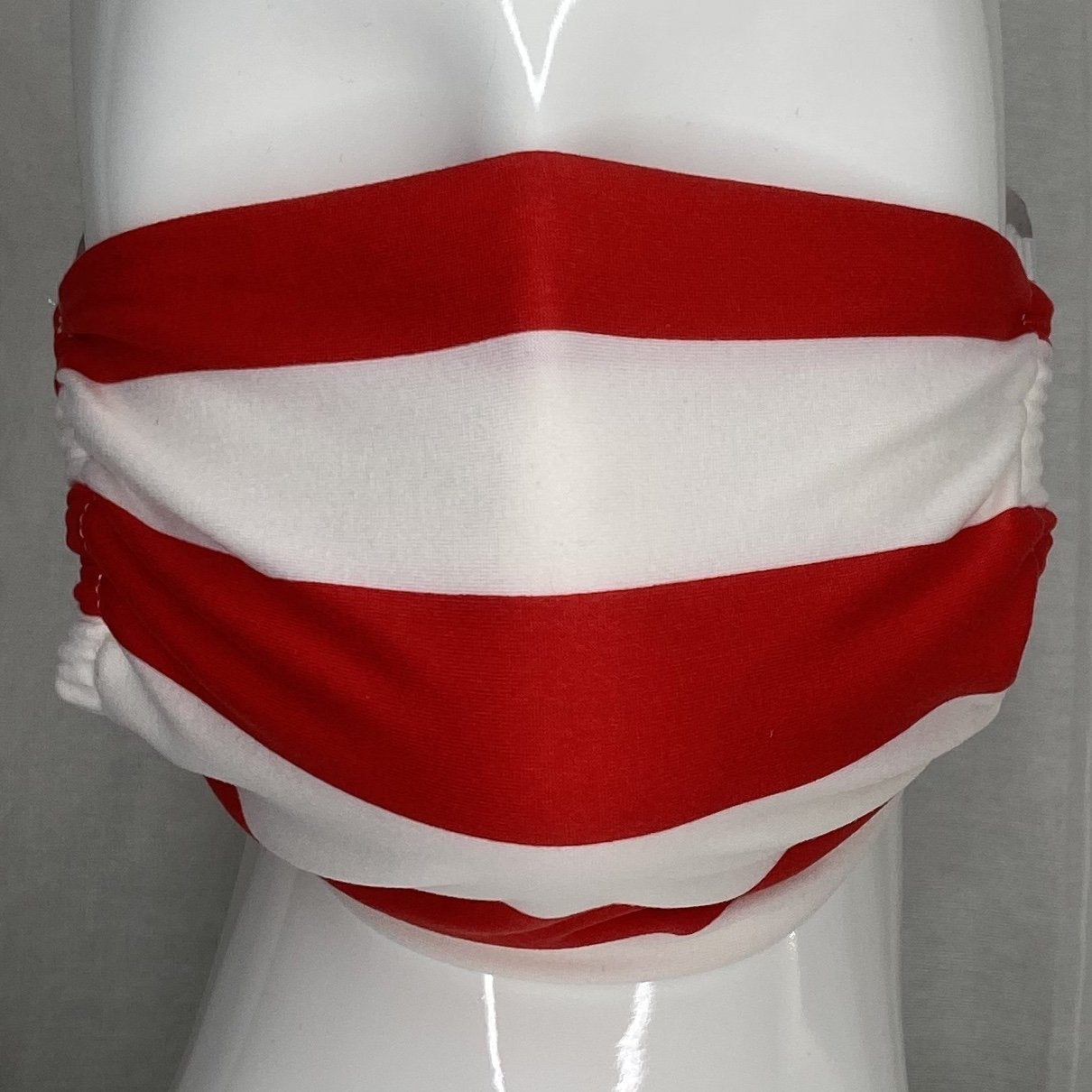 Fashion Mask (Wide Red Striped) In Stock-Boughie Curves-Boughie