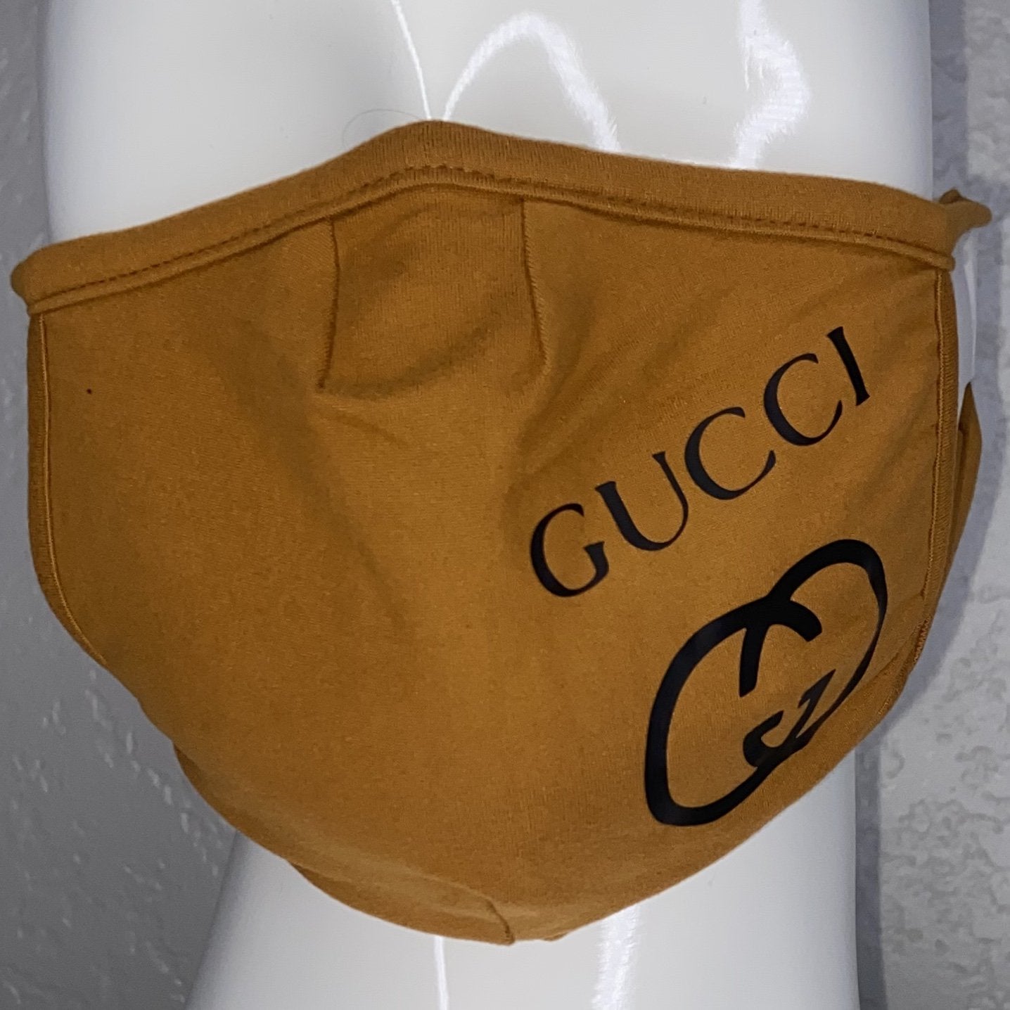 Fashion Mask With Filter Pocket (Replica Dark Tan Gucci) In Stock-Boughie Curves-Boughie