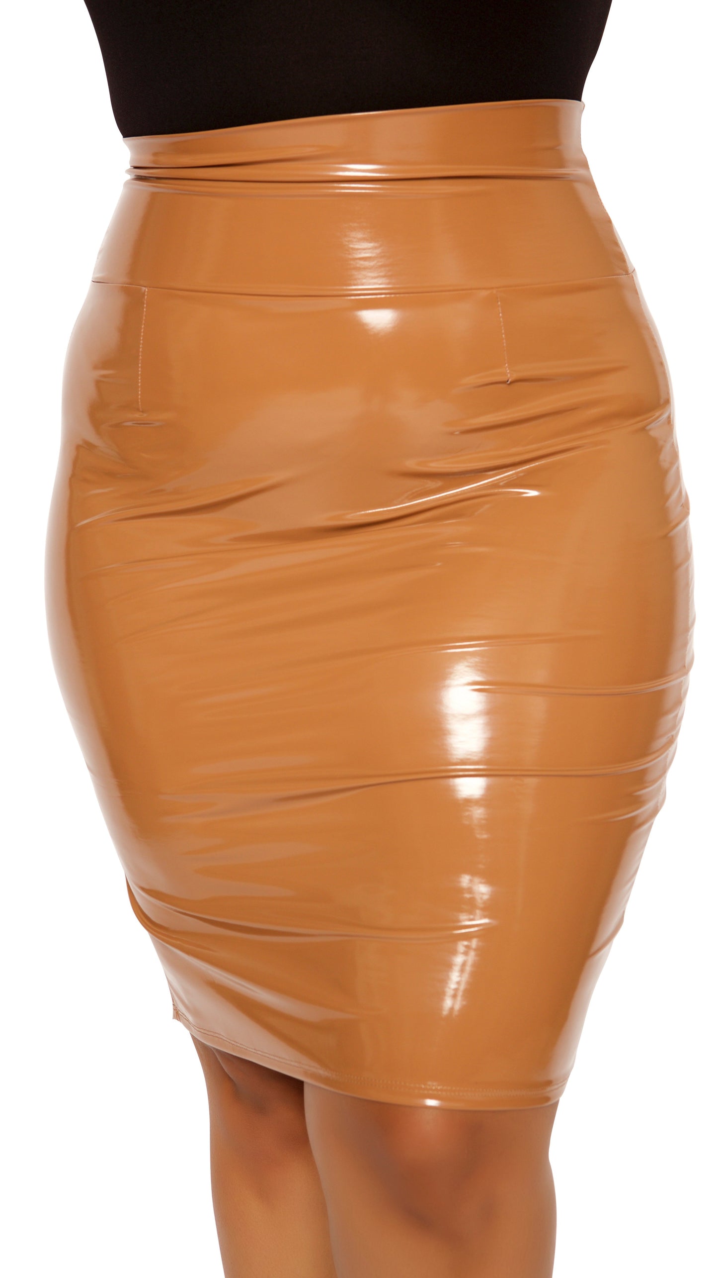 Fit Pencil Skirt (Tan)-Bottoms-Boughie-Boughie