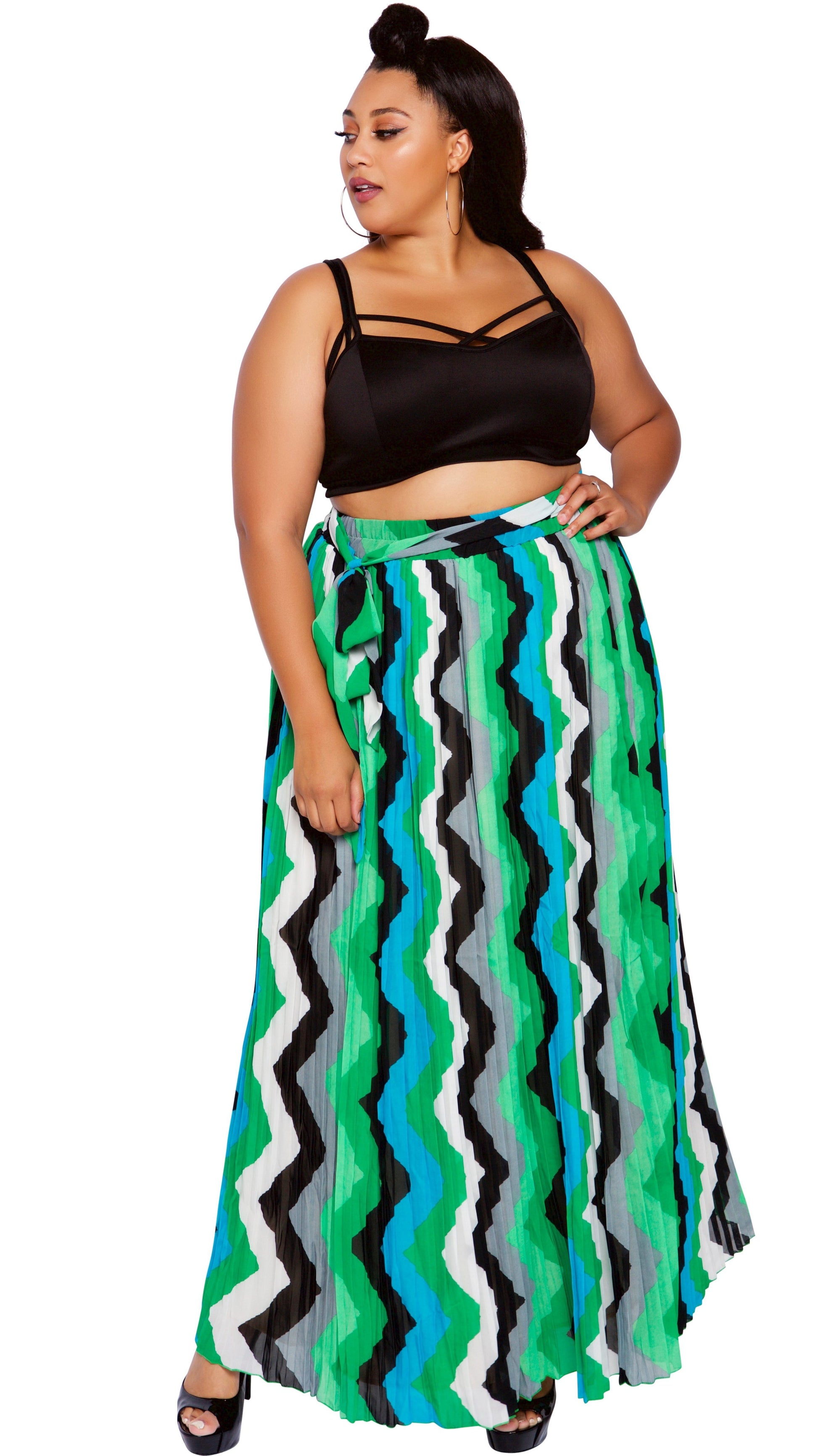 Flow For Days Skirt (Green Print)-Skirt-Boughie-Boughie