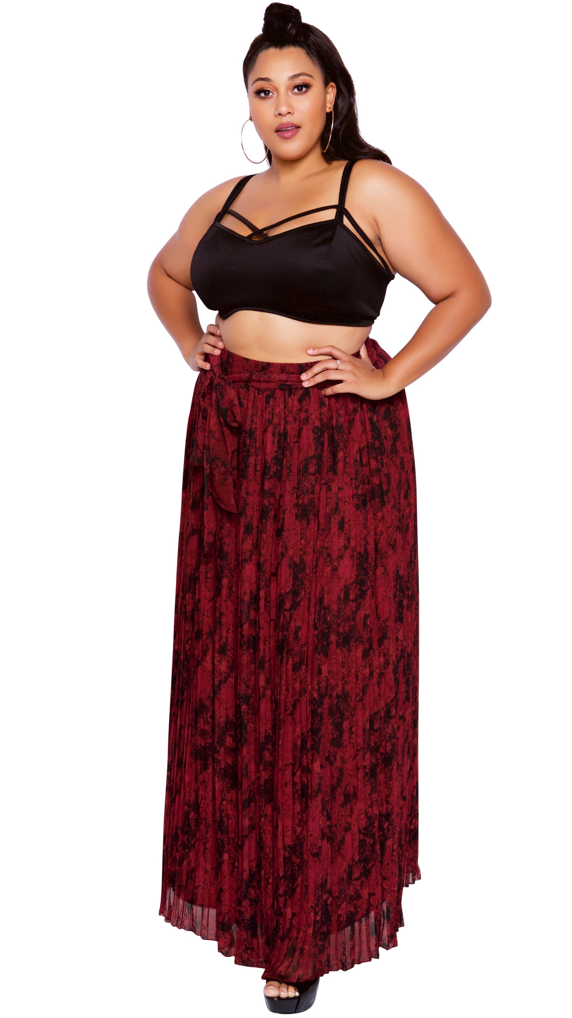 Flow For Days Skirt (Wine Print)-Skirt-Boughie-Boughie