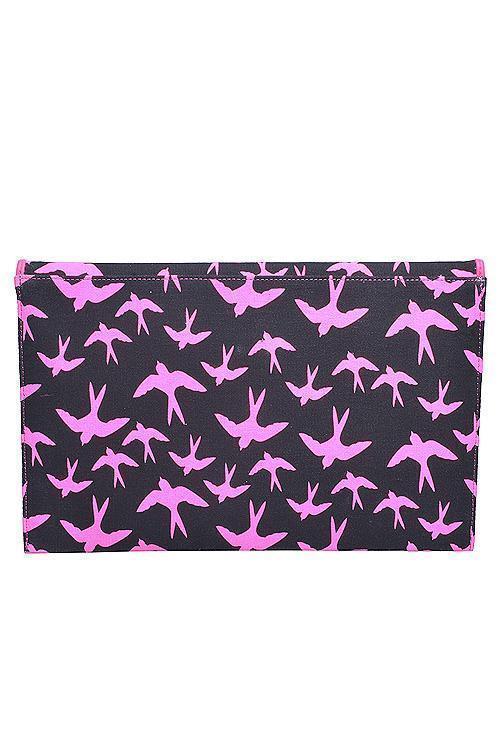 Fly High Clutch (Black)-Accessories-Boughie-Black/Pink-Boughie