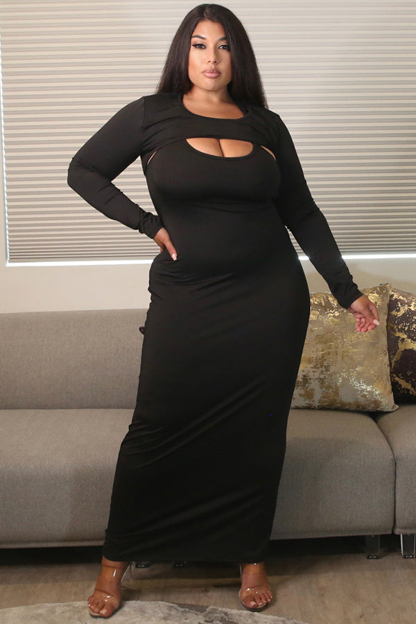 High Stride Maxi Dress Set (Black)-Maxi Dresses-Boughie-Boughie