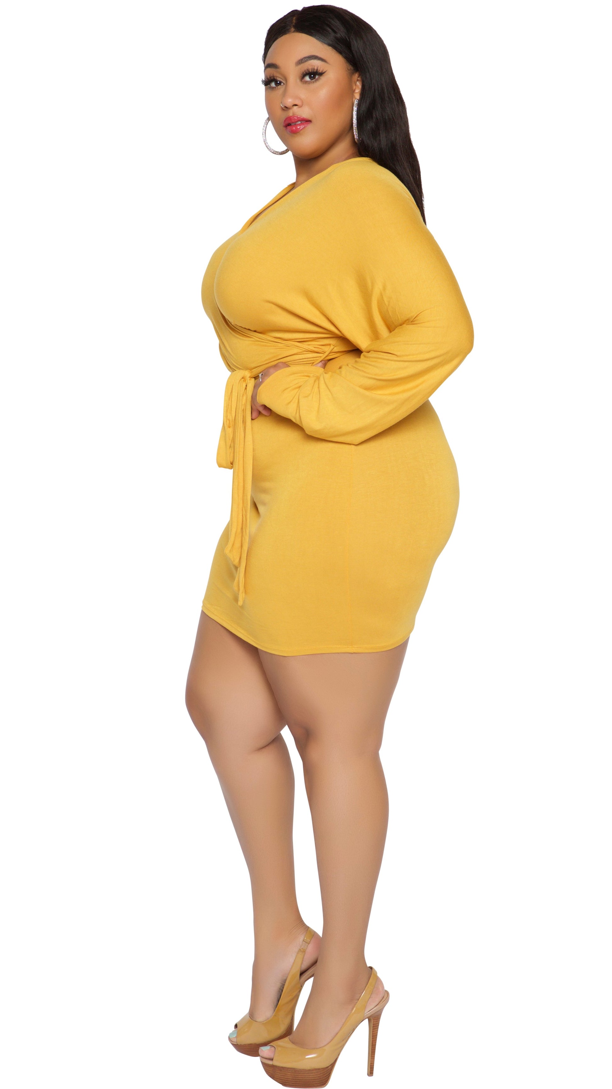 Hold Me Down Dress (Mustard) - 3X Hold Me Down Dress (Mustard) - 3X