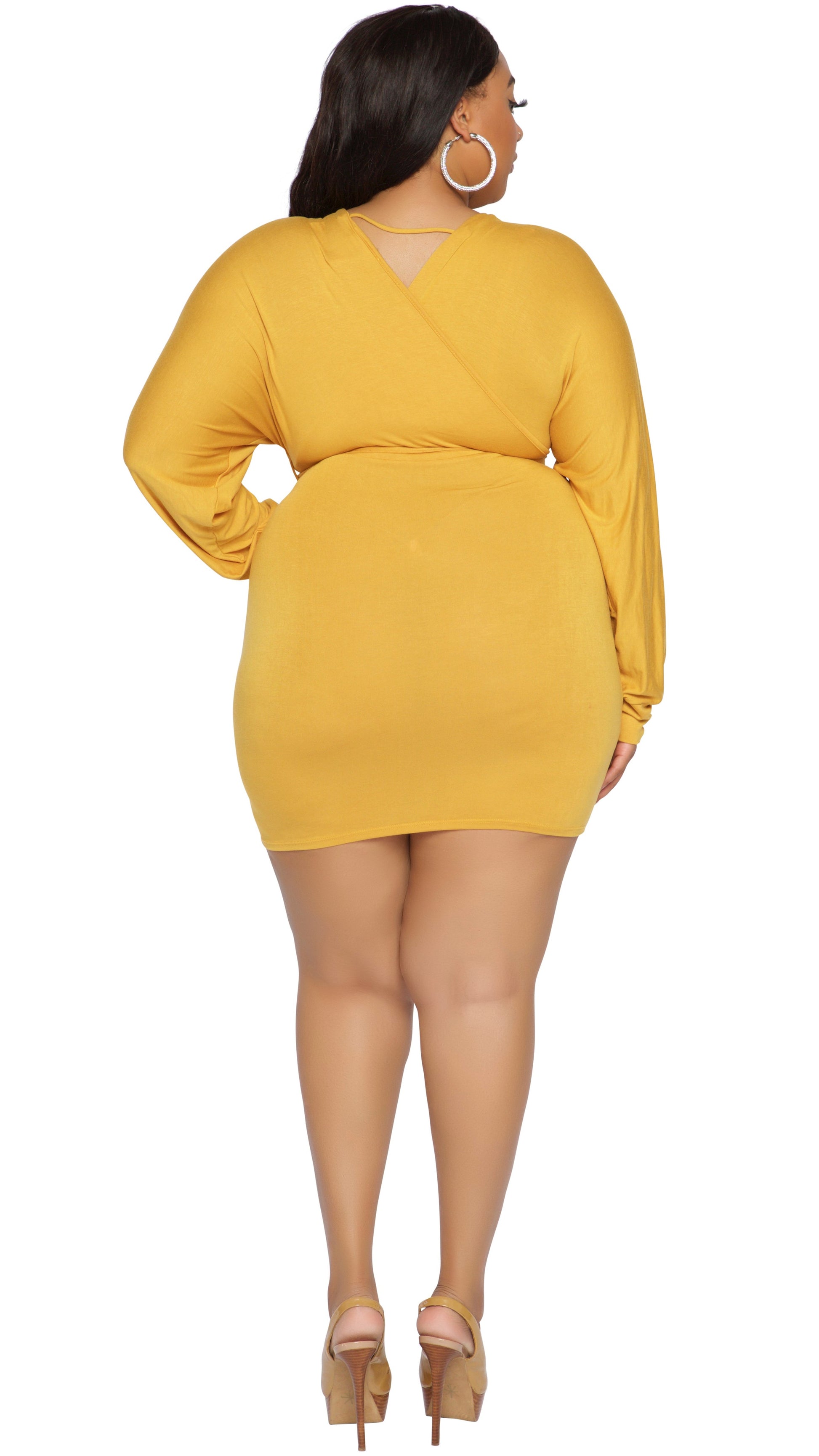 Hold Me Down Dress (Mustard)-Dresses-Boughie-Boughie