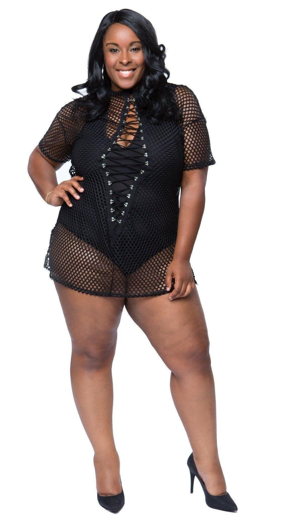 Lotta Net Top/Coverup (Black)-Top-Boughie-Boughie