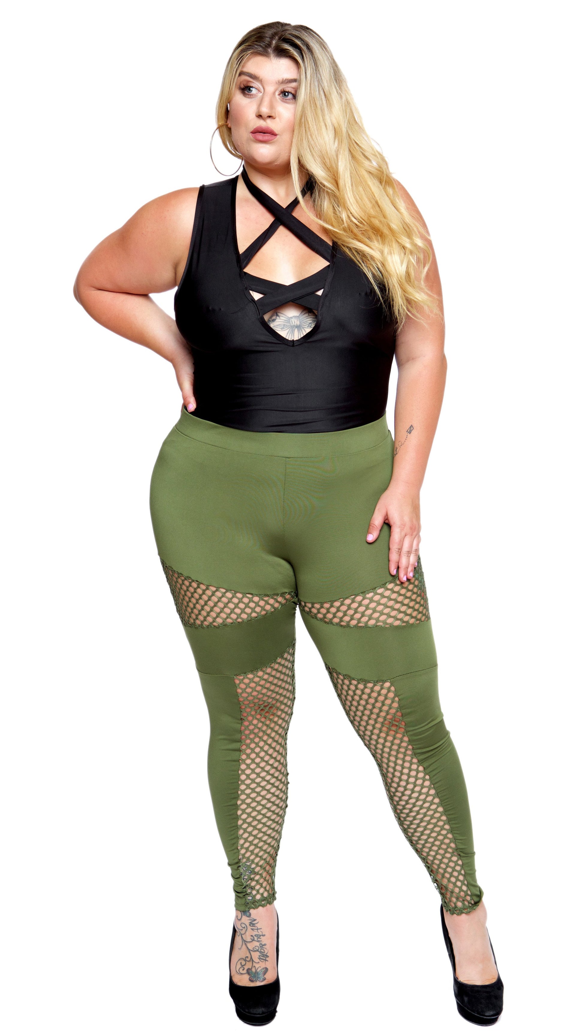 Netty And Nice Leggings (Olive)-Bottoms-Boughie-Boughie