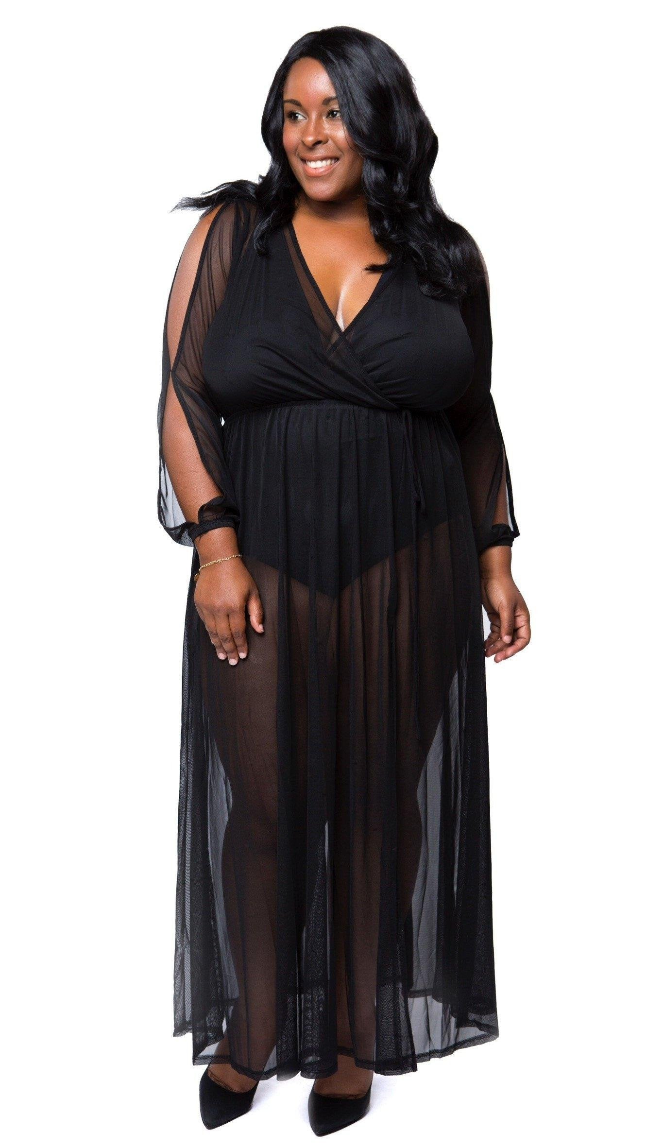 Plus Size Maxi Dress (Black) 1x 2x 3x – Boughie Curves