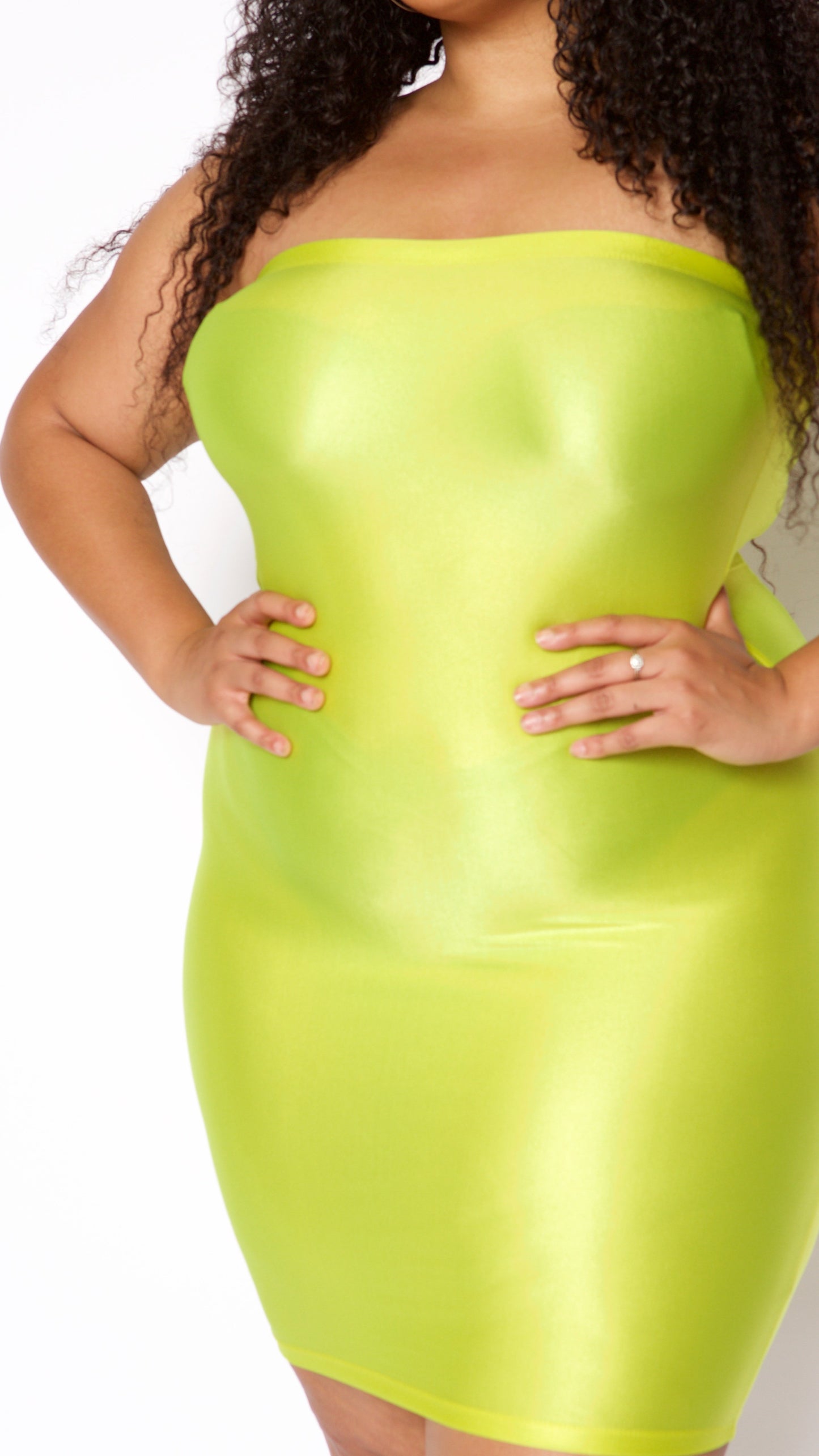 Power Of The Tube Dress (Yellow Sateen)-Dresses-Boughie-Boughie