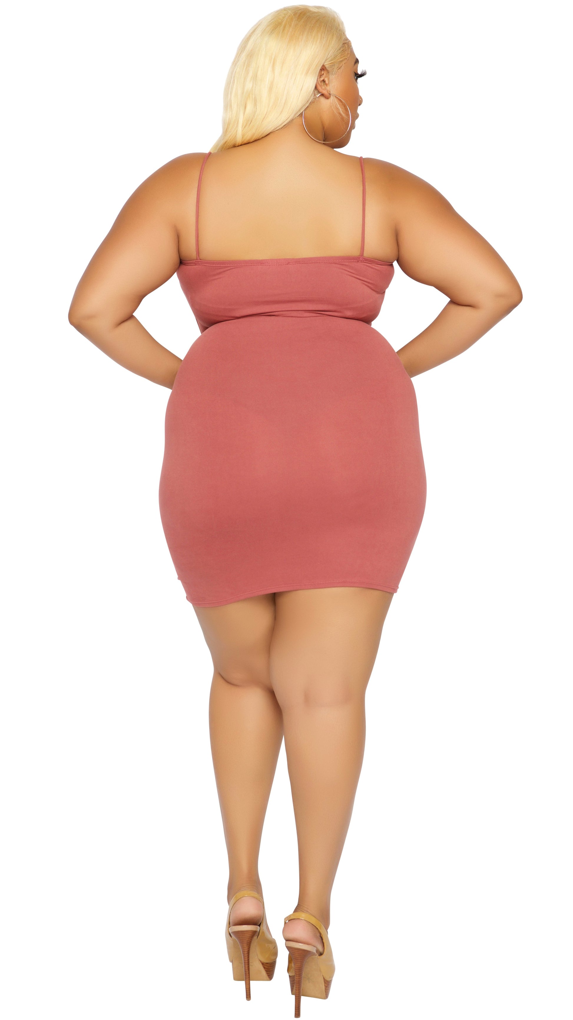 Pull Up Mini Dress (Dusty Rose) - 2x Pull Up Mini Dress (Dusty Rose) - 2x