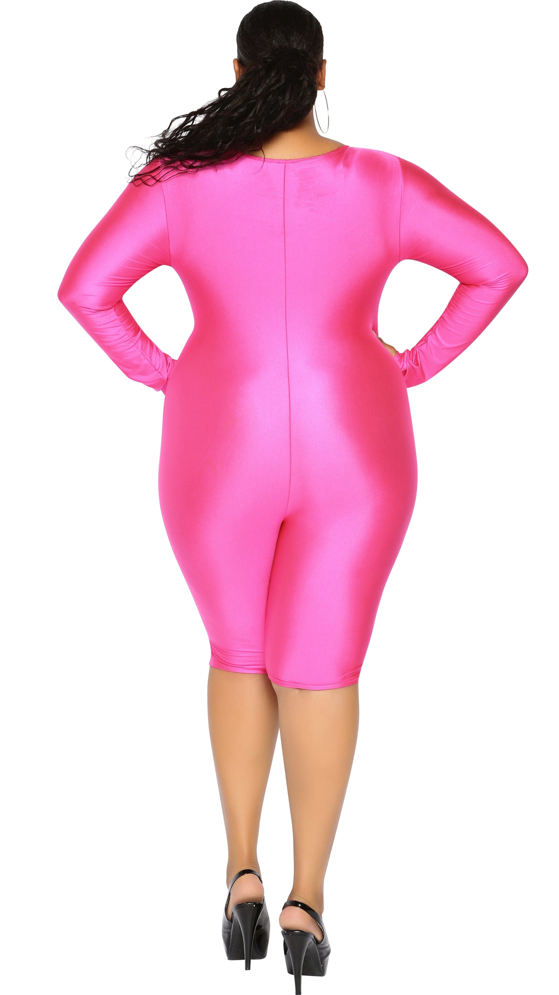 Show Face Romper (Hot Pink)-Rompers-Boughie-Boughie