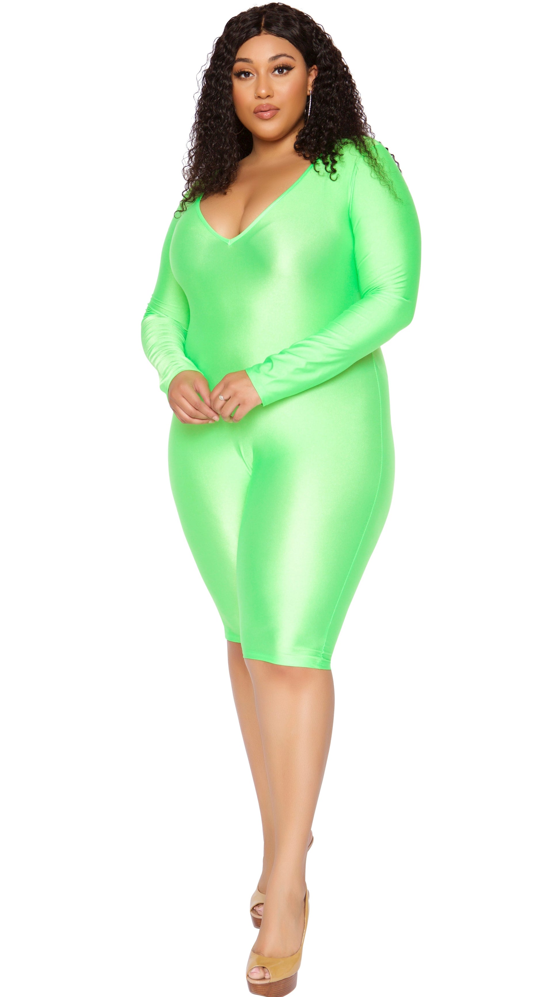 Show Face Romper (Neon Green) - 2X Show Face Romper (Neon Green) - 2X