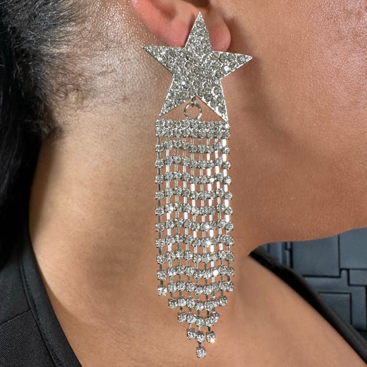 Starstruck Rhinestone Drop Earrings-Accessories-Boughie-Boughie