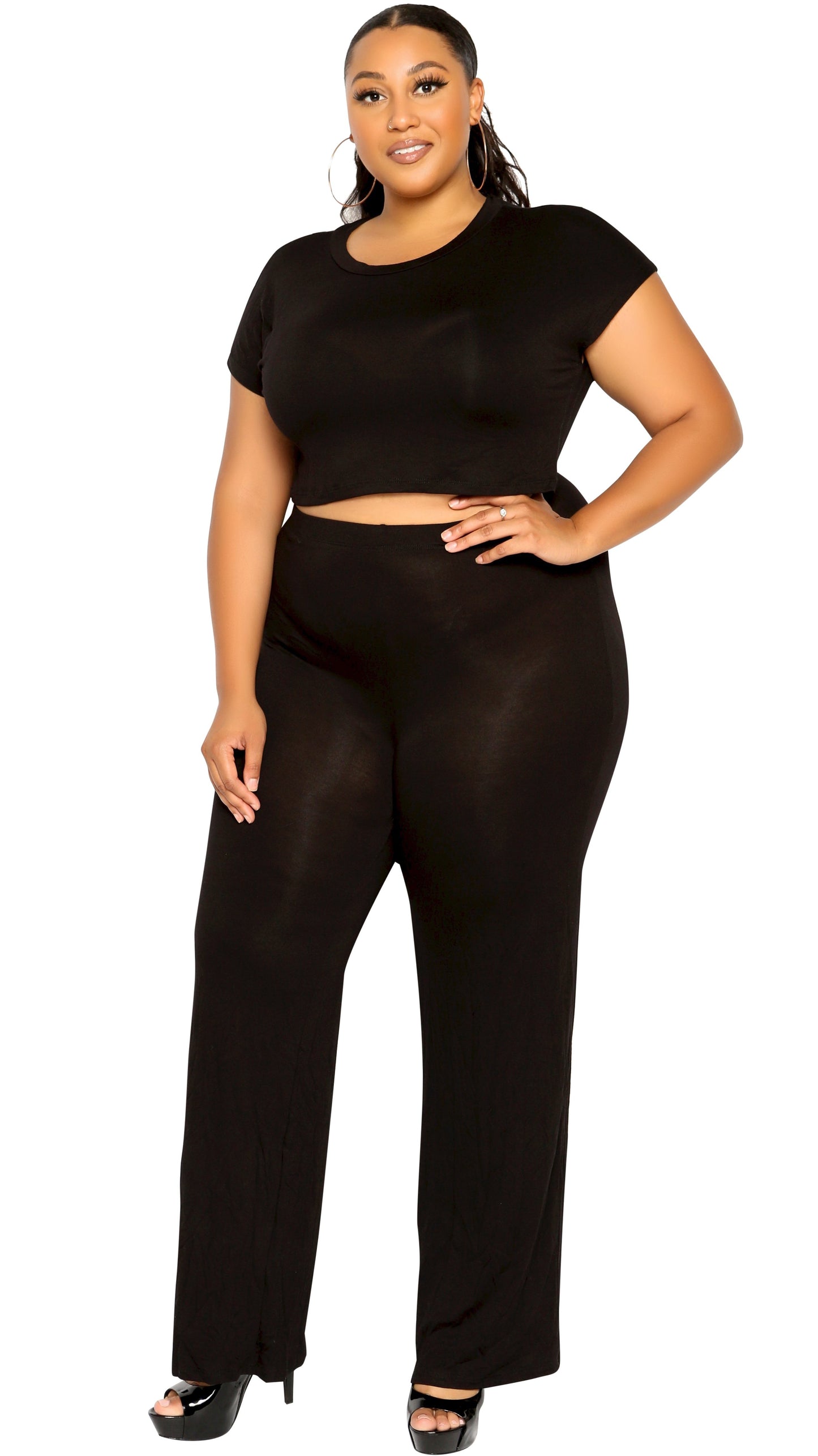 Stormy Night 2Pcs Pant Set (Black)-Pant Sets-Boughie-Boughie