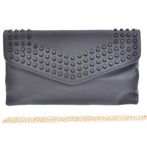 Studded Snap Clutch (2 Colors)-Accessories-Boughie-Black-Boughie