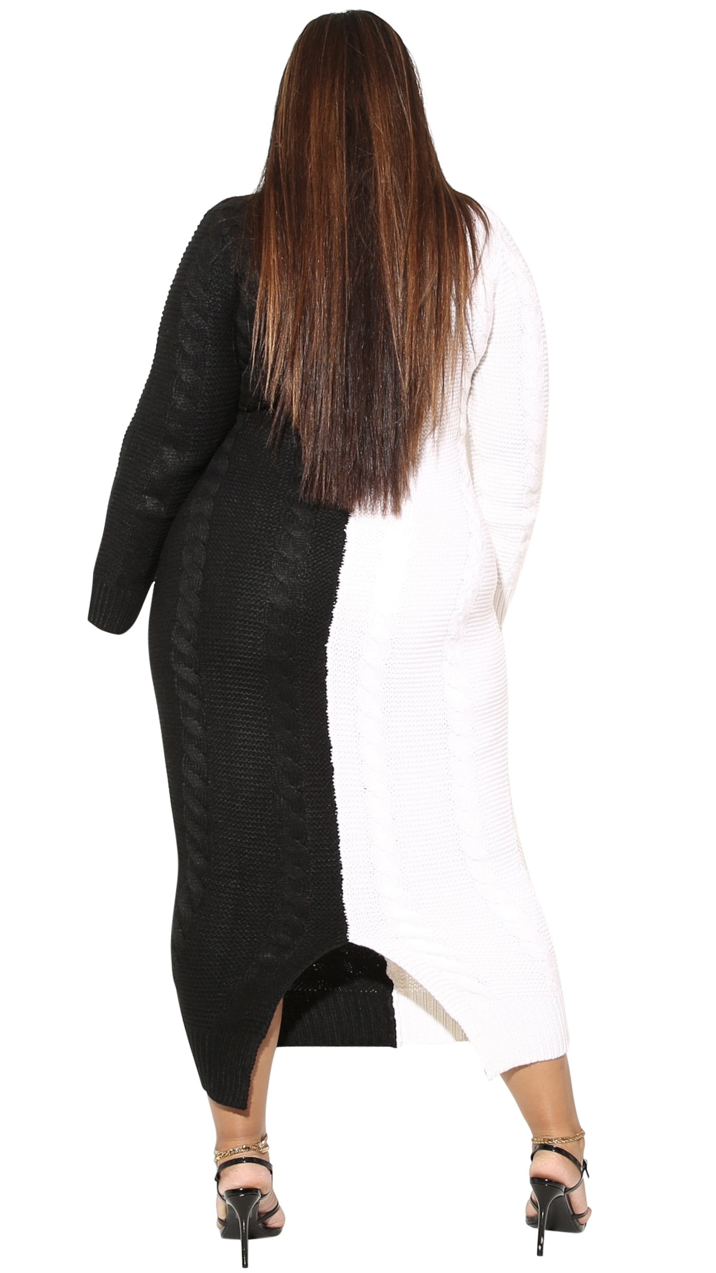 Timeless Maxi Sweater Dress (Black/White)-Maxi Dresses-Boughie-Boughie