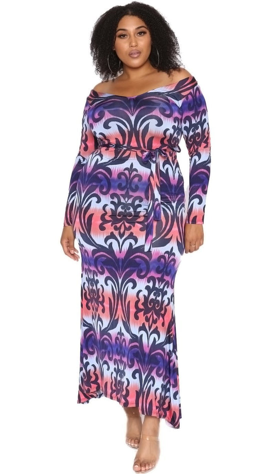 Whirlwind Maxi Dress (Purple/Pink)-Maxi Dresses-Boughie-Boughie